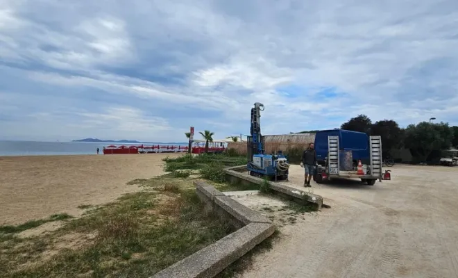 Études géotechniques, diagnostic sol et stabilité terrain à la plage de la Londe-les-Maures dans le Var, Cuers, E2S-FP